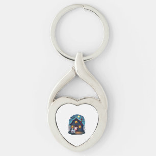 Cow & Haunted Barn Keychain