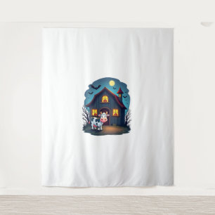 Cow & Haunted Barn Tapestry