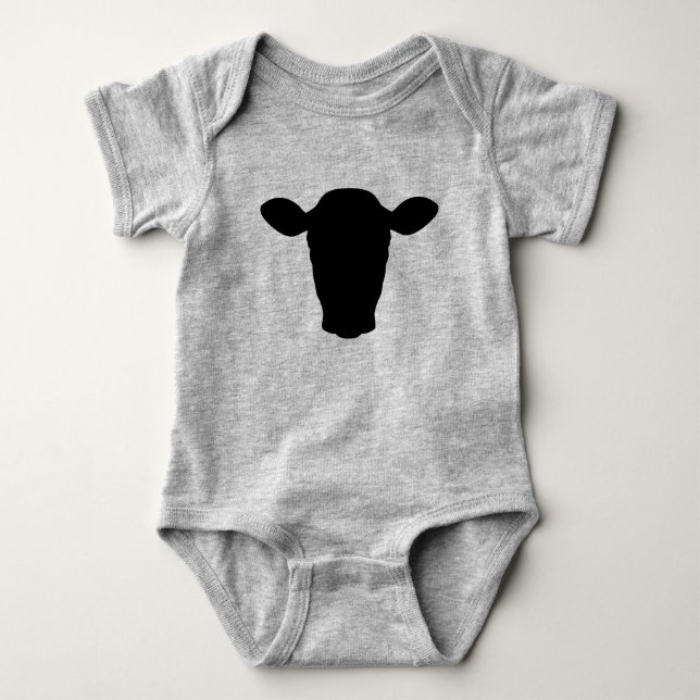 Cow Head Baby Bodysuit (Front)