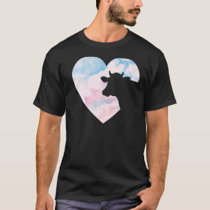 Cow  Heart For A Girl Who Loves Cows Farm Cattle S T-Shirt