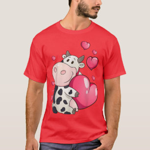 Cow Heart Love It Farm Animal Farmer Farming Moo F T-Shirt