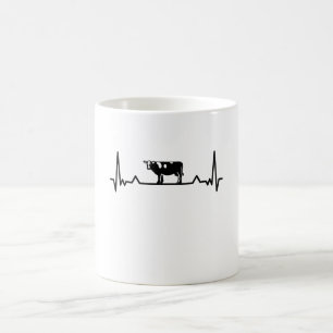 Cow Heartbeat Farming Moo Animal Gift Mom Dad Coffee Mug