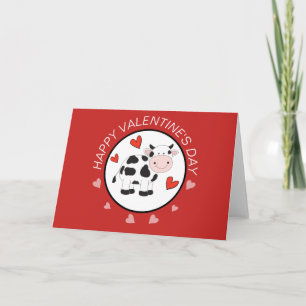 Cow Hearts Happy Valentine's Day Card