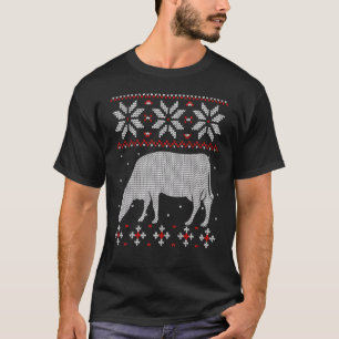 Cow Heifer Ugly Christmas Sweater Cattle Farming L