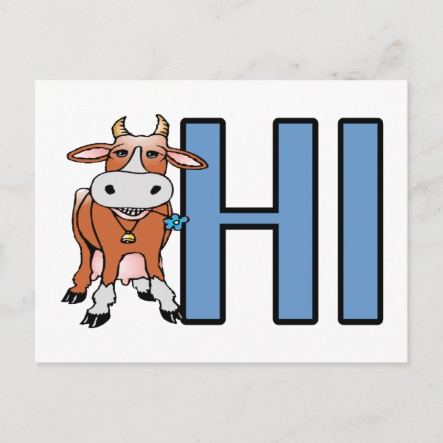 Cow Hi Postcard (Front)