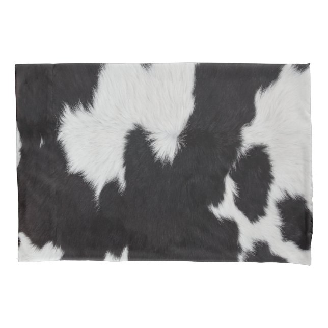 cow hide black and white Pillowcase (Front-Left)