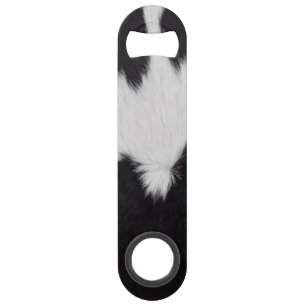 cow hide black white  bar key