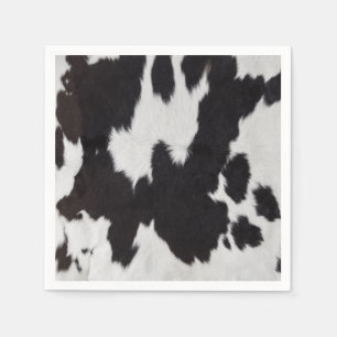 cow hide black white napkin