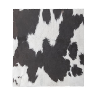 cow hide black white    notepad