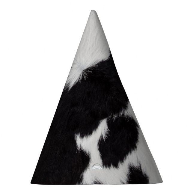 cow hide black white party hat (Right)