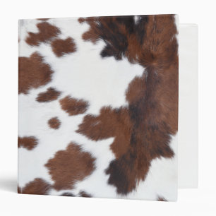 cow hide brown white 3 ring binder