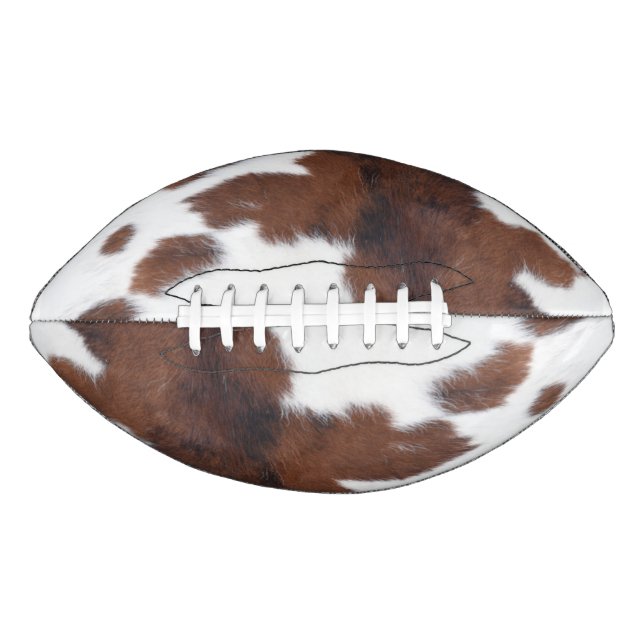 cow hide brown white football (Front)