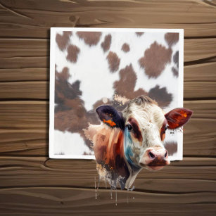 cow hide brown white   napkin