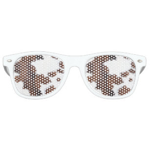 Cow hide Brown White Retro Sunglasses