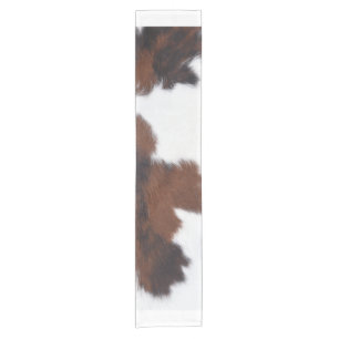 cow hide brown white    short table runner