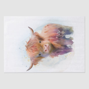 Cow Highland Farm Watercolor Tissue Paper