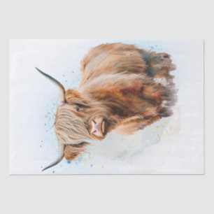 Cow Highland Farm Watercolor Tissue Paper