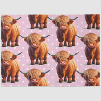 Cow highlander pink tissue paper