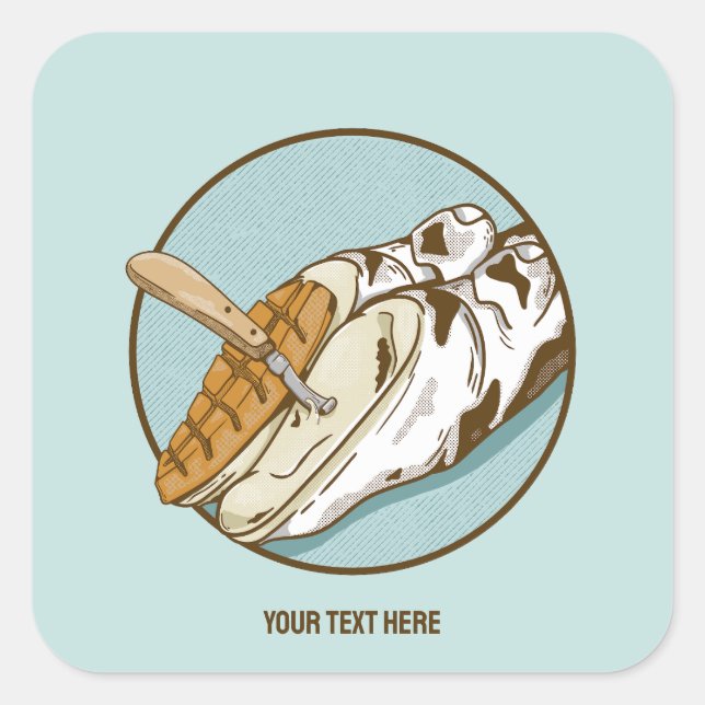 Cow hoof trimming square sticker (Front)