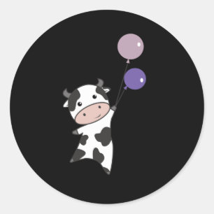 Cow Horse Pig Farm Cute Animals For Kids Classic Round Sticker