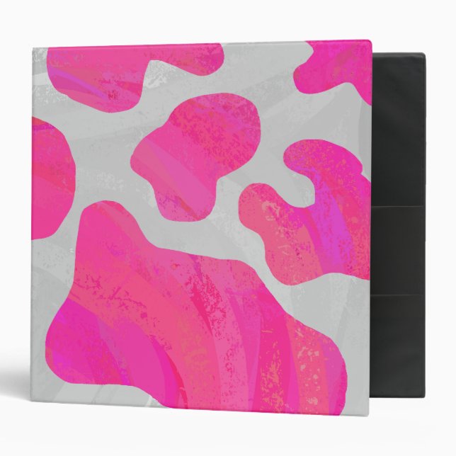 Cow Hot Pink and White Print Binder (Front/Inside)