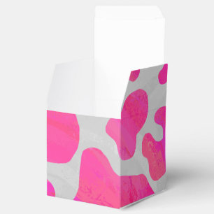 Cow Hot Pink and White Print Favor Box