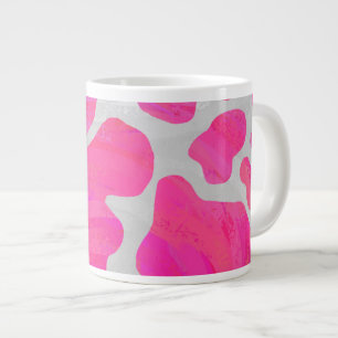 Cow Hot Pink and White Print Large Coffee Mug