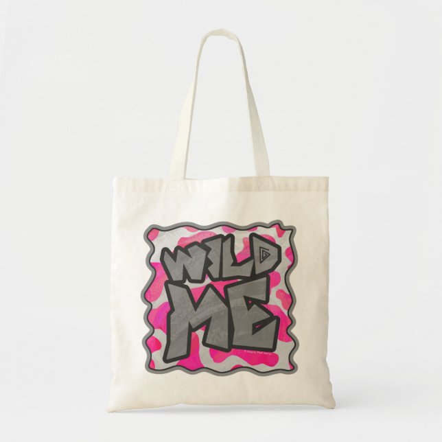 Cow Hot Pink and White Print Tote Bag (Front)