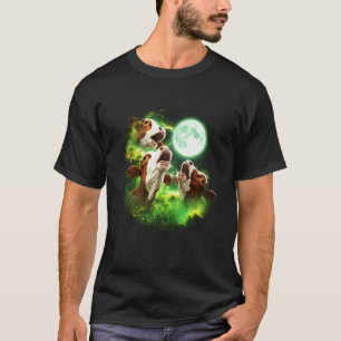 Cow Howling at The Moon Green tie dye 3 Cows Howli T-Shirt