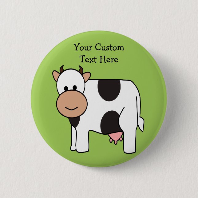 Cow Illustration custom text button (Front)
