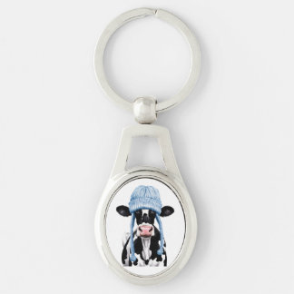 Cow in a hat. keychain