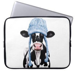 Cow in a hat. laptop sleeve