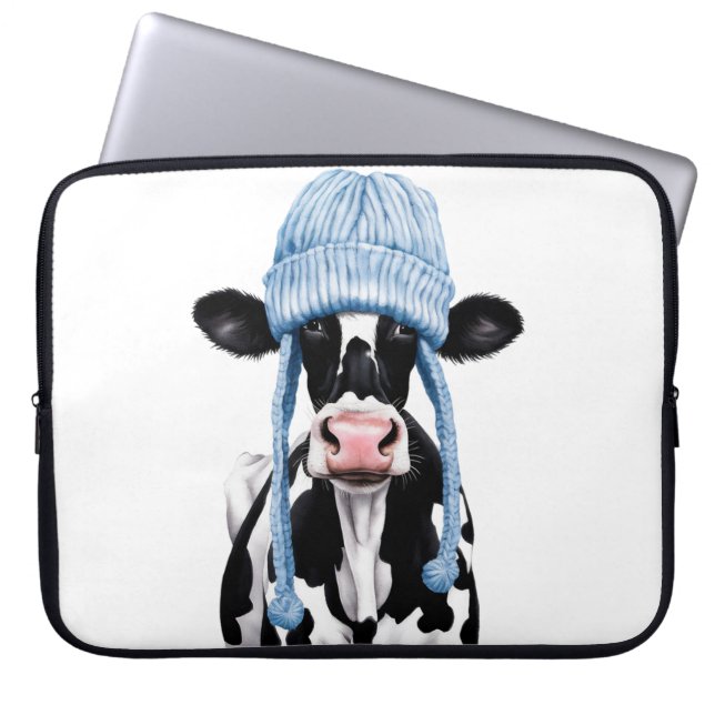 Cow in a hat. laptop sleeve (Front)