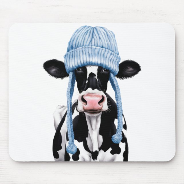 Cow in a hat. mouse pad (Front)