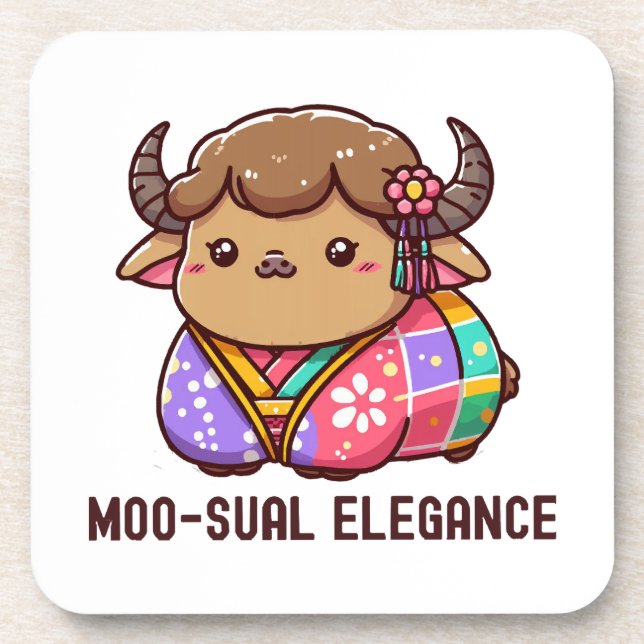 Cow in Elegance in Highland Coaster (Front)