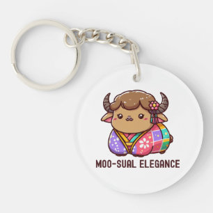 Cow in Elegance in Highland Keychain