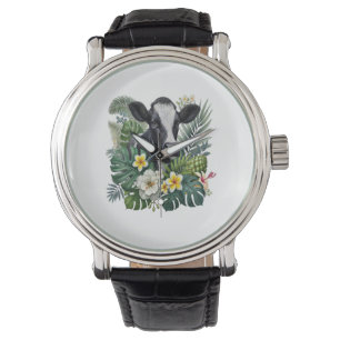Cow in Floral Jungle , Tropical Cow Watch