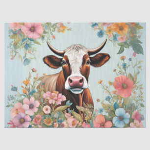 Cow in the Flower Garden Tissue Paper