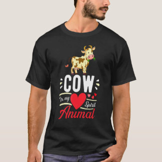 Cow Is My Spirit Animal Love Cute Cow Kid Tee