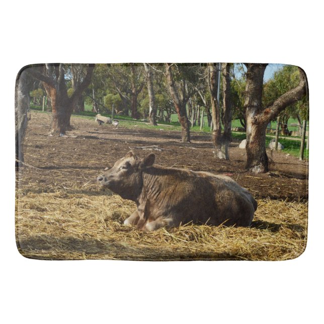 Cow Its A Farm Life, Memory Foam Bathmat (Front)