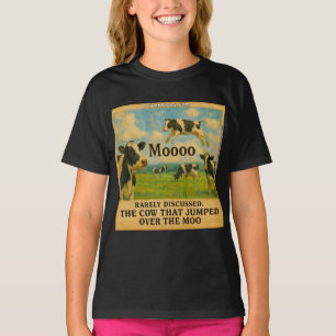 Cow Jumped Over the Moo – Whimsical  Farm Pun Cart T-Shirt