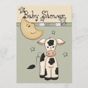 Cow Jumped Over the Moon Baby Shower Invitations