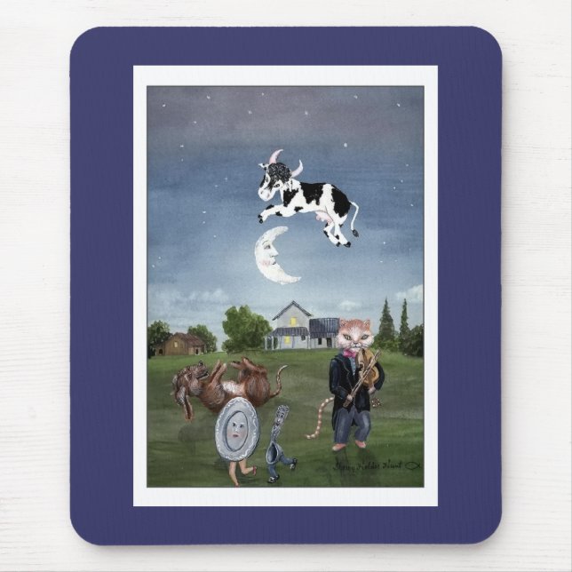 Cow Jumped Over the Moon Mouse Pad (Front)