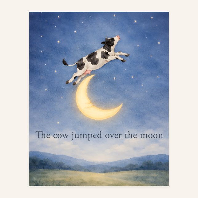 Cow Jumping Over the Moon – Nursery Rhyme Poster (Créateur téléchargé)