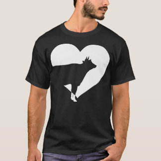 Cow Just A Girl Who Loves Cows Farmer heart vintag T-Shirt