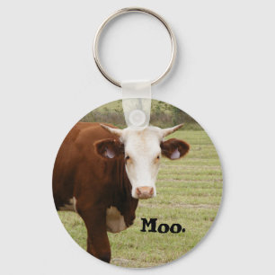 Cow keychain: "Moo." Keychain