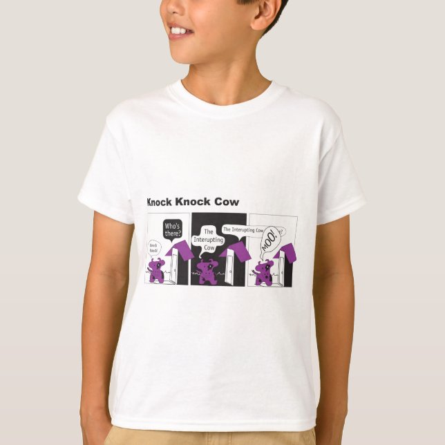 Cow Knock Knock Joke T-Shirt (Front)