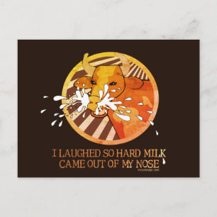 Cow Laughing Milk Out of Nose Postcard