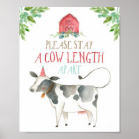 Cow Length Apart Farm Animals Barnyard Birthday
