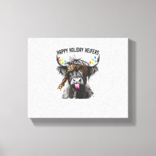Cow Leopard Print - Happy Holiday Heifers